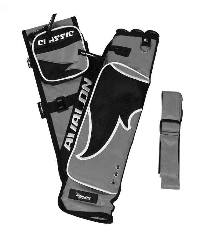 Колчан AVALON TARGET QUIVERS CLASSIC 3TUBES WITH BELT AND 2 POCKETS RH GRAY