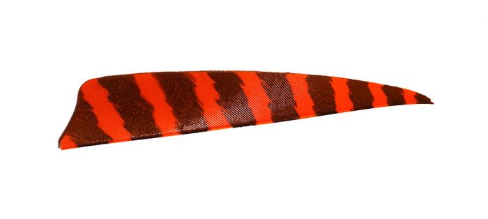 Натуральное оперение для стрел SKYLON FEATHERS SHIELD 4" RW BARRED ORANGE комплект 24 штуки